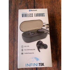 InfiniTek Bluetooth Wireless Earbuds W/ Micro-USB Charging Cable & Case